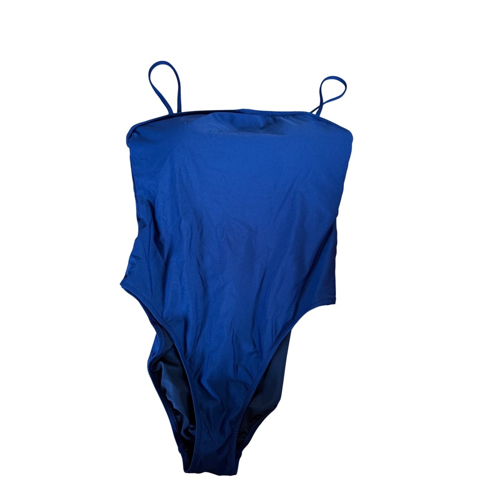 J. Crew Womens Navy Blue Lace Up Back One Piece Swimsuit H8251 Size 10 NEW